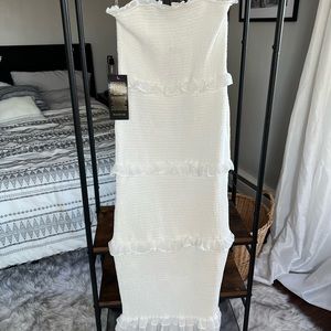 White midi dress